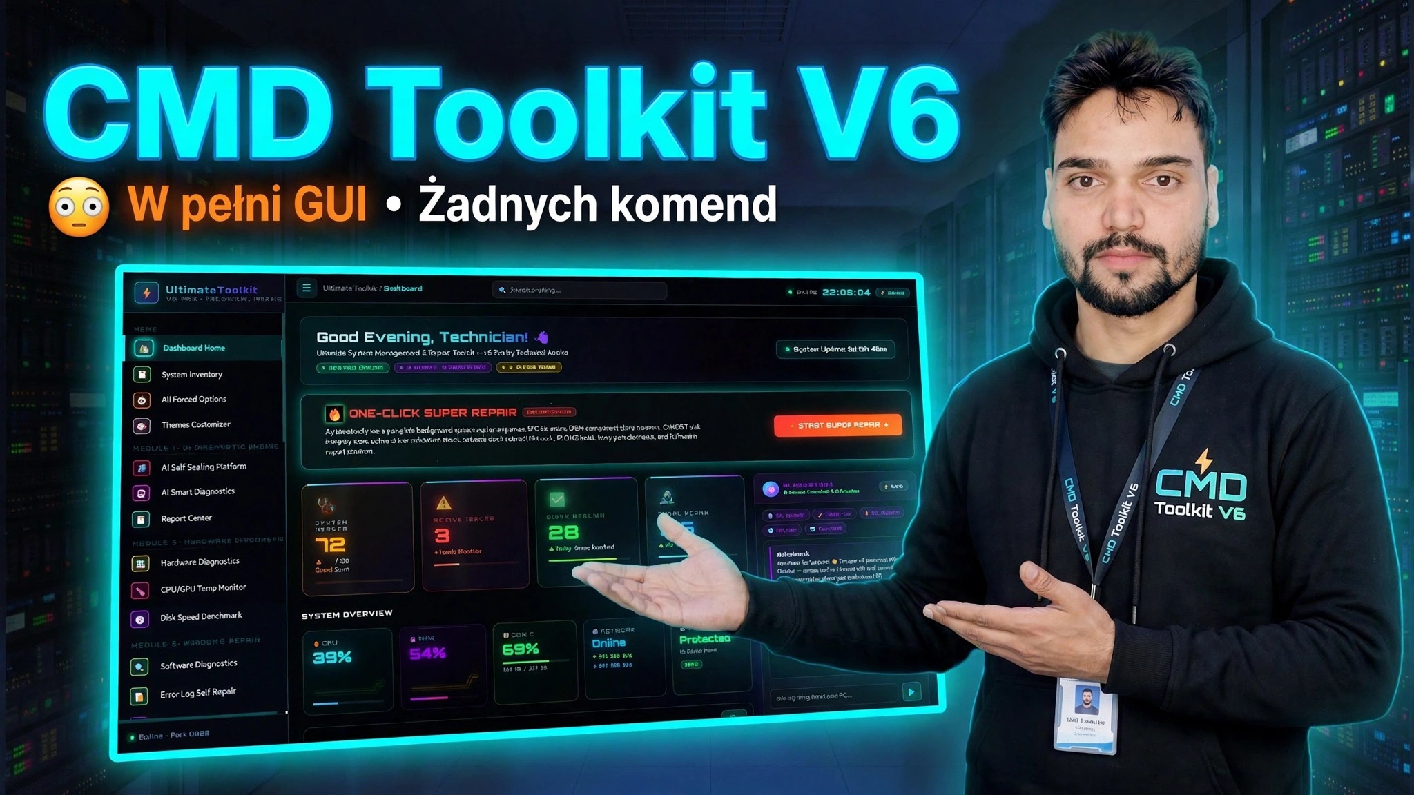 CMD Toolkit V6 😳 W pełni graficzny interfejs użytkownika • Nie są już potrzebne żadne polecenia