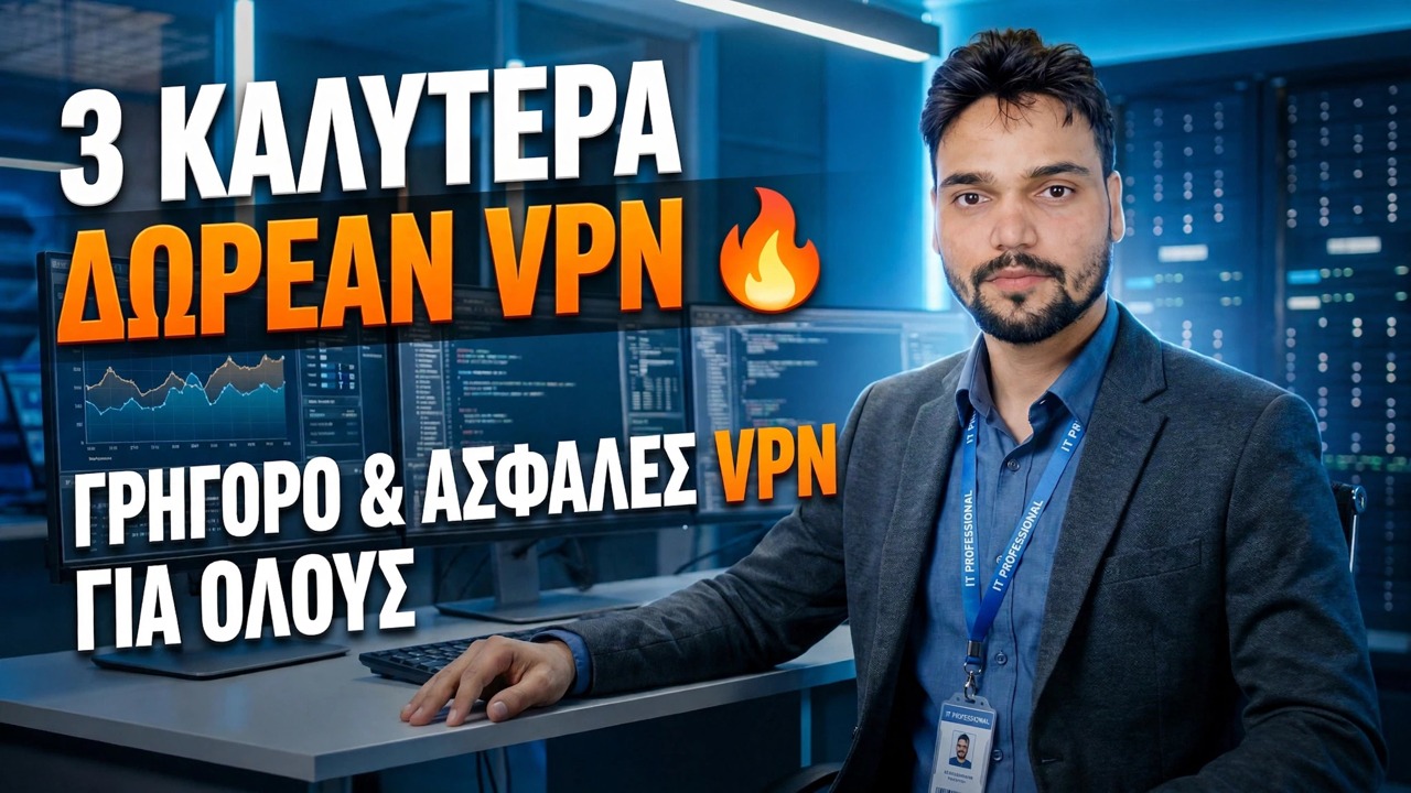 Τα καλύτερα δωρεάν VPN το 2026 😳 Γρήγορα & Απεριόριστα