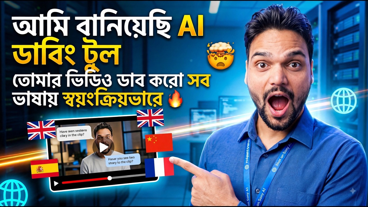 আমি একটি AI ডাবিং টুল তৈরি করেছি 🤯 | যেকোনো ভাষায় আপনার ভিডিও ডাব করুন অটোমেটিক 🔥