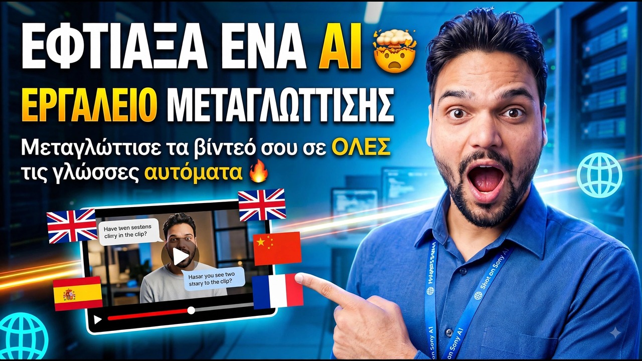 Έφτιαξα ένα Εργαλείο Τεχνητής Νοημοσύνης για Μεταγλώττιση 🤯 | Μεταγλωττίστε τα Βίντεό σας σε ΟΛΕΣ τις Γλώσσες Αυτόματα 🔥