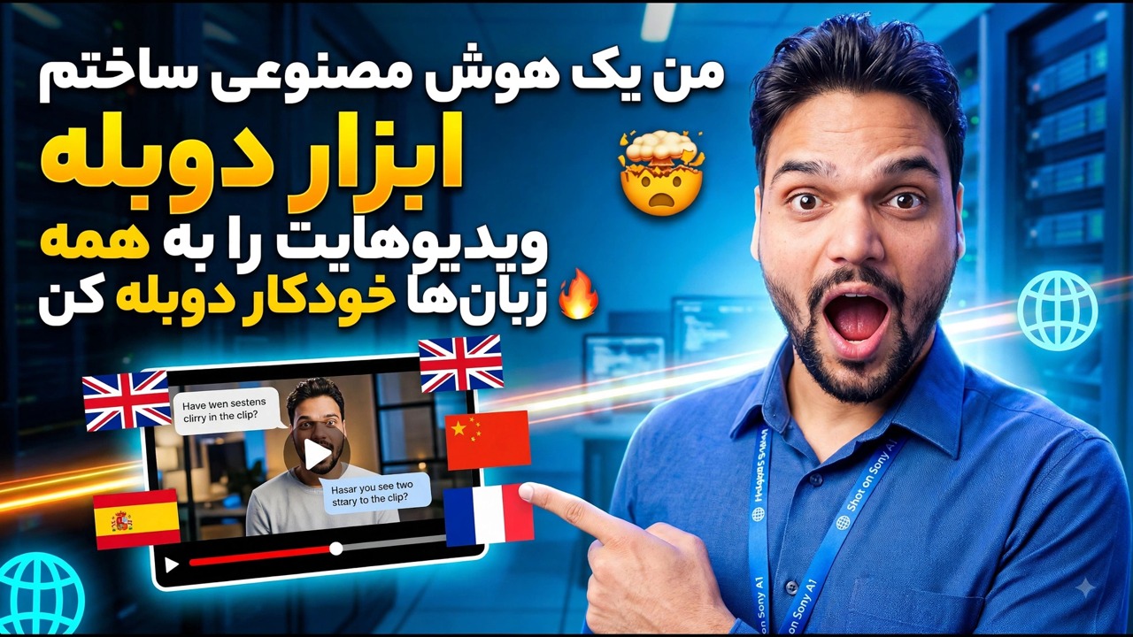 من یک ابزار دوبله هوش مصنوعی ساختم 🤯 | ویدیوهای خود را به تمام زبان‌ها خودکار دوبله کنید 🔥