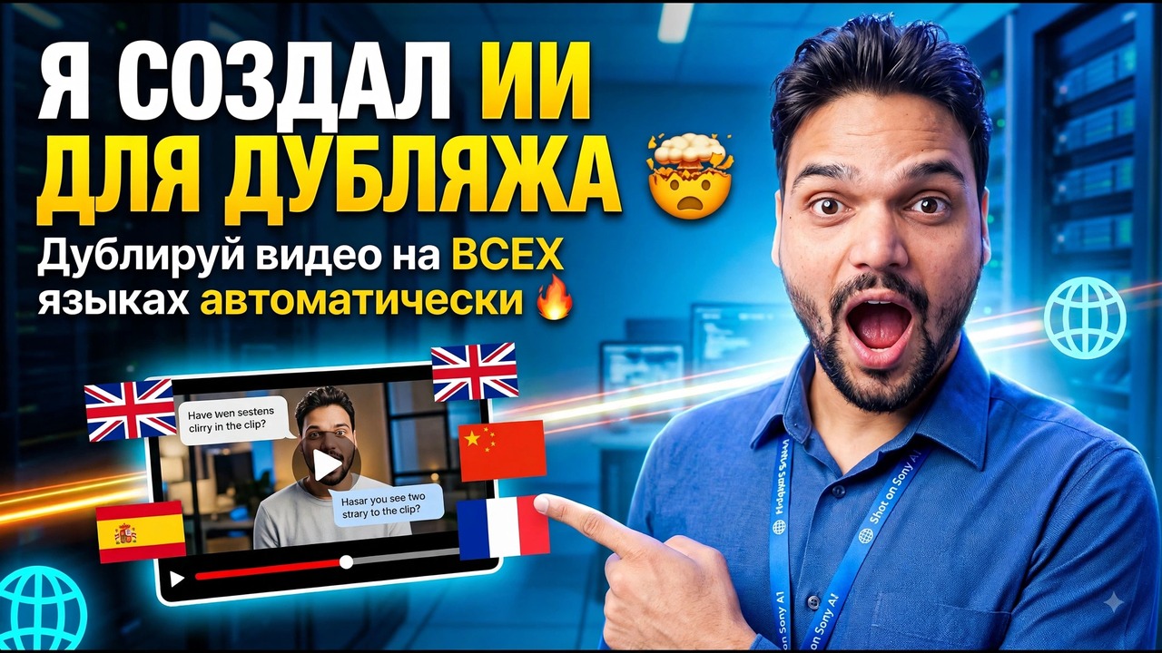 Я создал ИИ-инструмент для дубляжа 🤯 | Автоматический перевод видео на ВСЕ языки 🔥