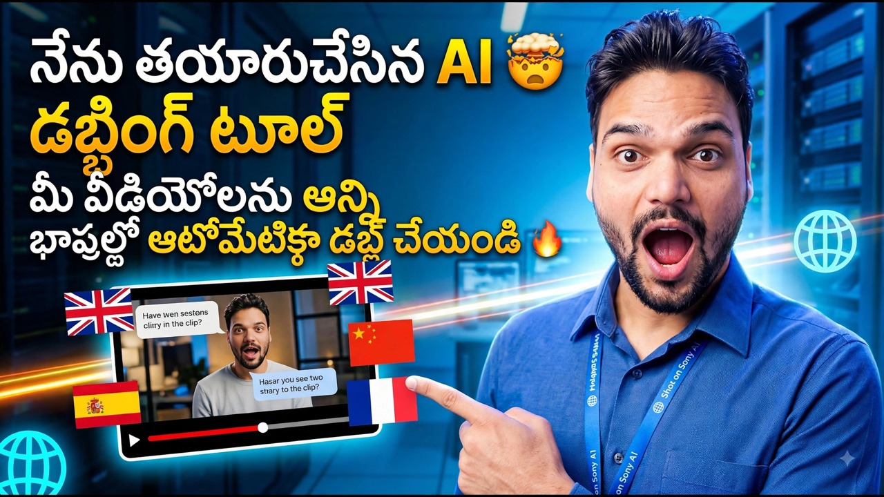 నేను ఒక AI డబ్బింగ్ టూల్ ని సృష్టించాను 🤯 | మీ వీడియోలను అన్ని భాషల్లోకి ఆటోమేటిక్ గా డబ్ చేయండి 🔥