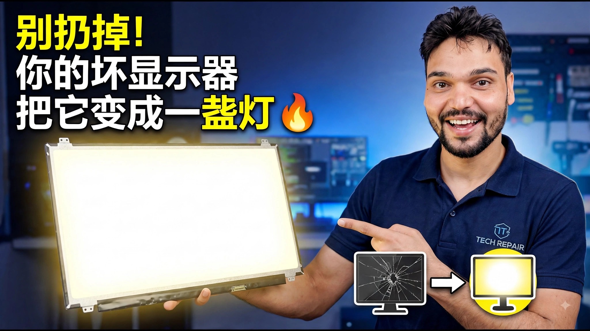 Don't Throw Away Your Broken Monitor! 🔥 Turn It Into a Studio Light