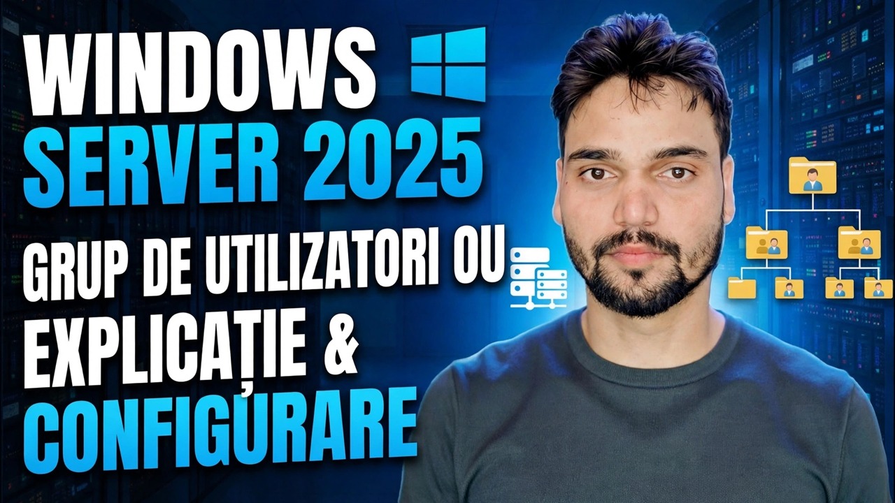 Active Directory OU, crearea de utilizatori și de grup