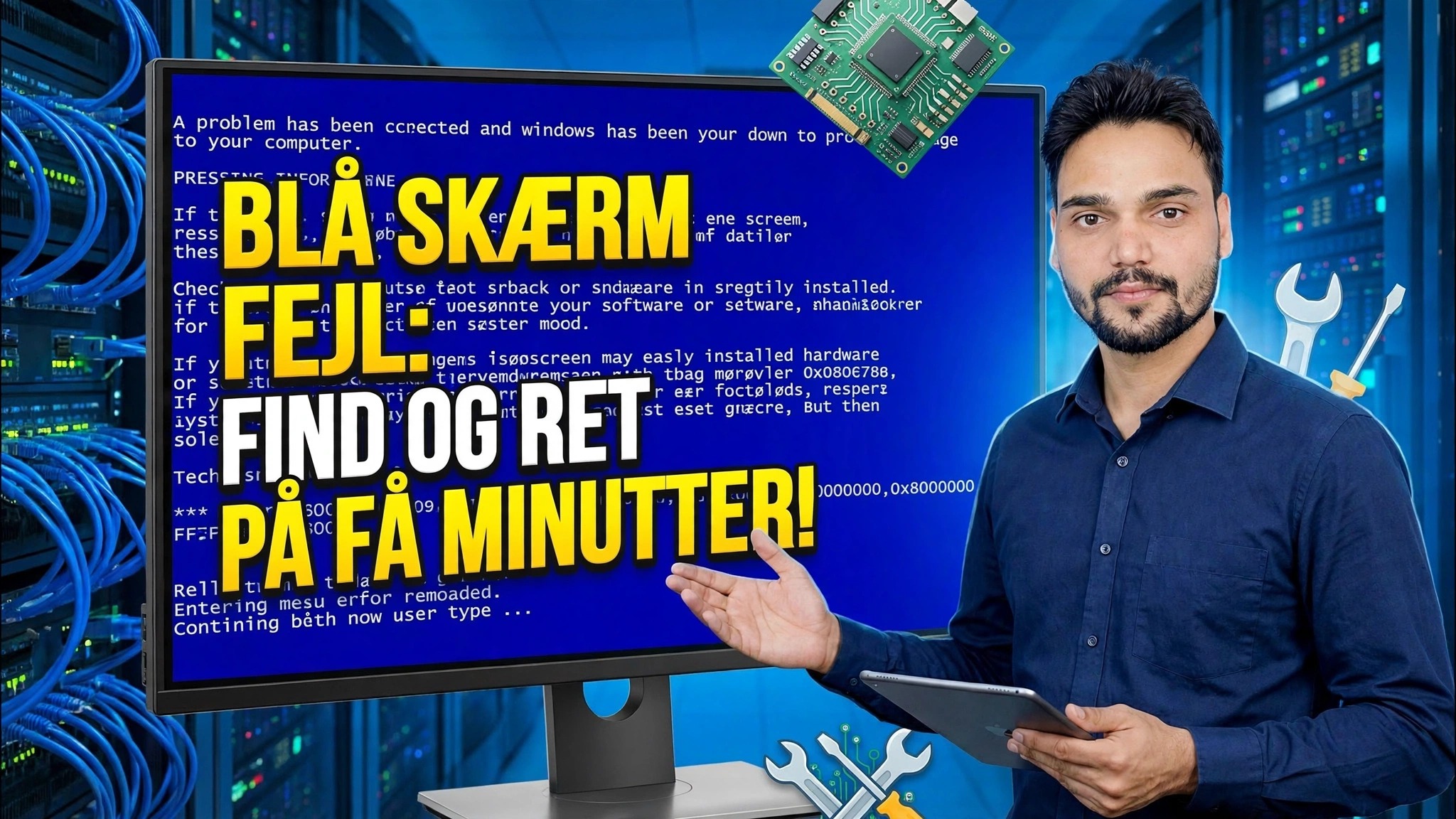 Blå skærmfejl 😳 Identificer og ret på få minutter (rigtig metode)