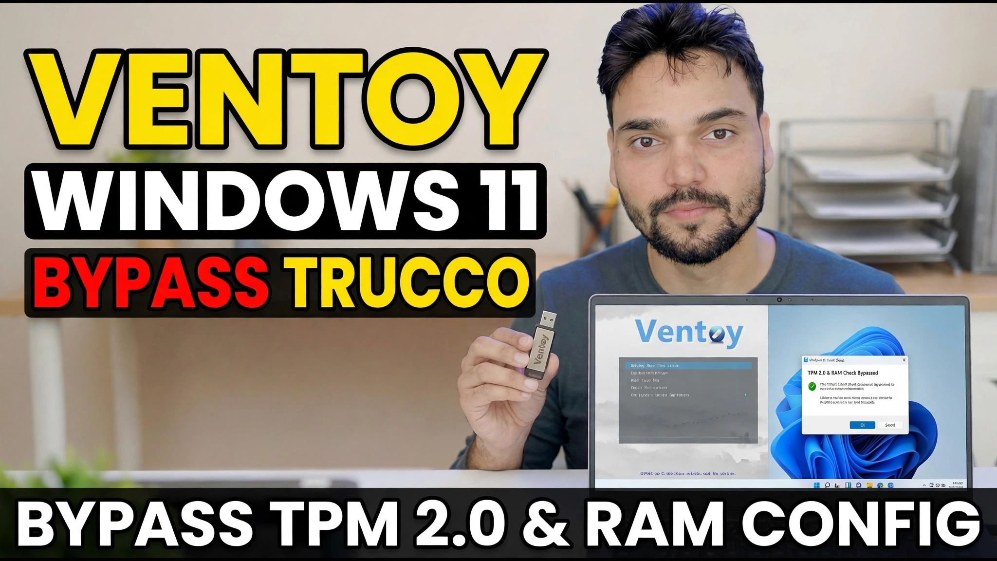 Ventoy Trucco per bypassare Windows 11 😳 Rufus Ki Zarurat Nahi!
