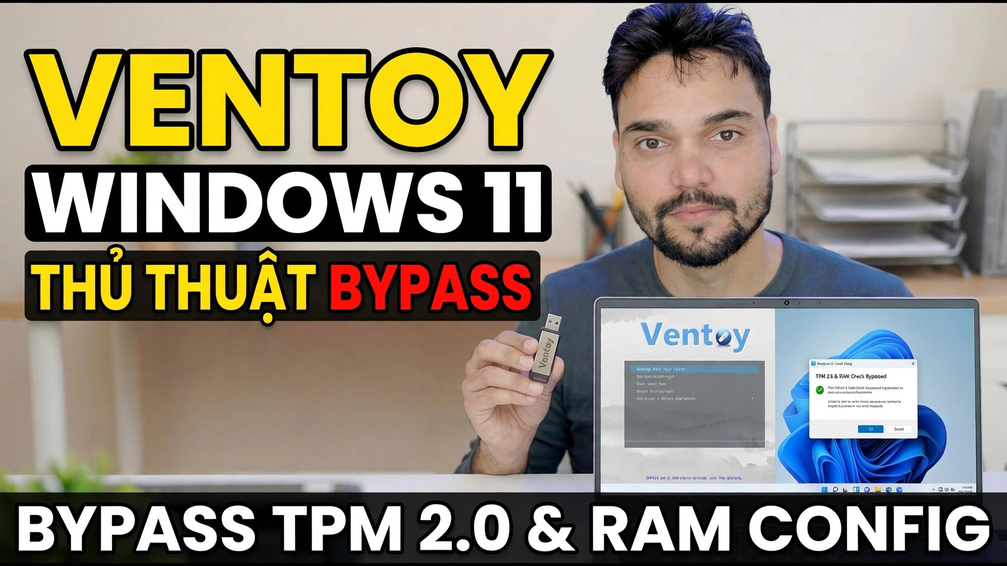 Thủ thuật vượt qua Ventoy Windows 11 😳 Rufus Ki Zarurat Nahi!