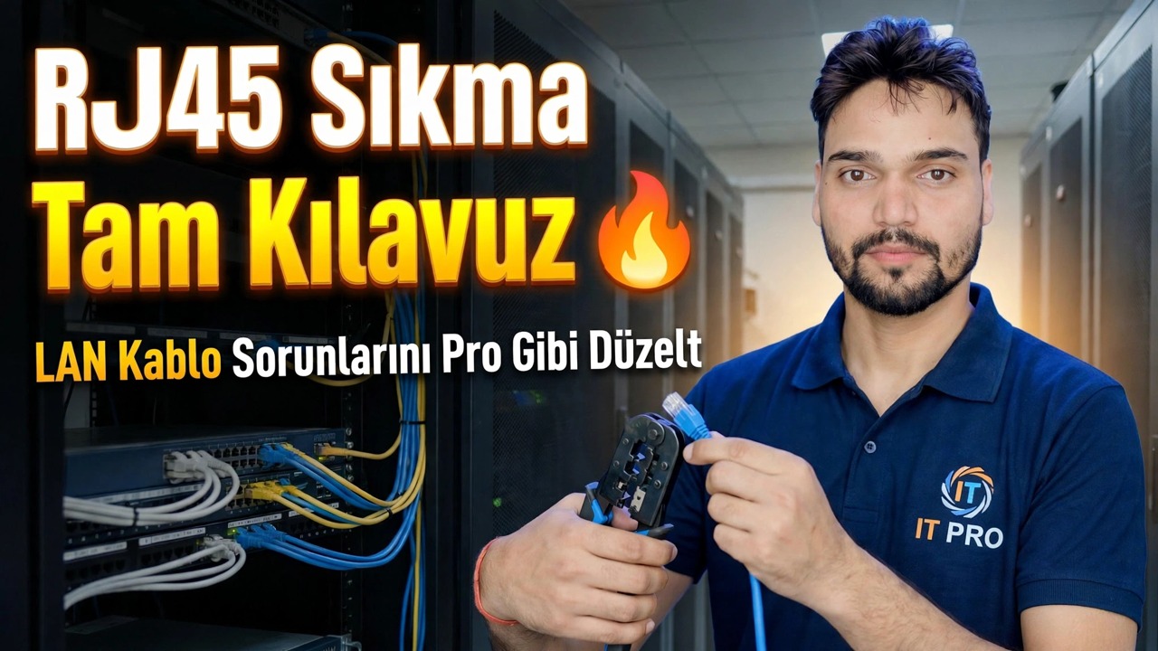 RJ45 Sıkma Tam Kılavuzu 🔥 LAN Kablo Sorunlarını Bir Profesyonel Gibi Çözün
