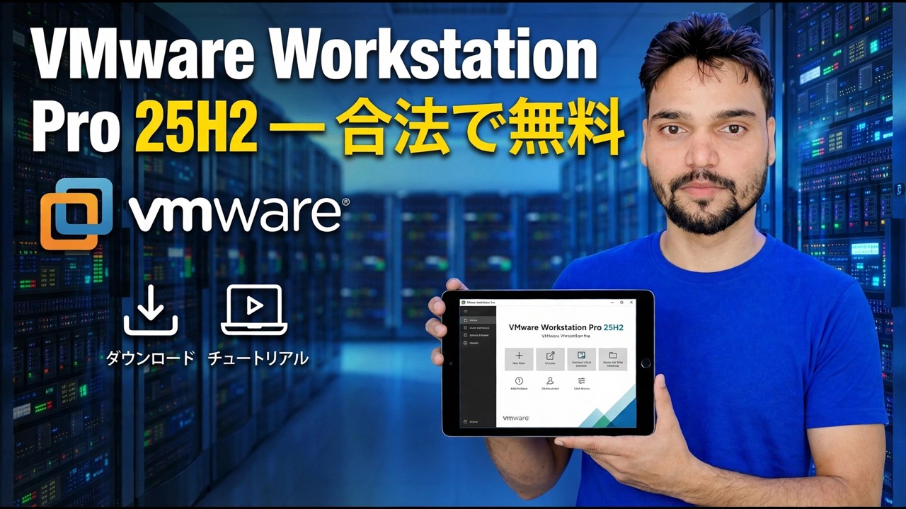 VMware Workstation Pro 25H2: 無料ダウンロードおよびセットアップ ガイド