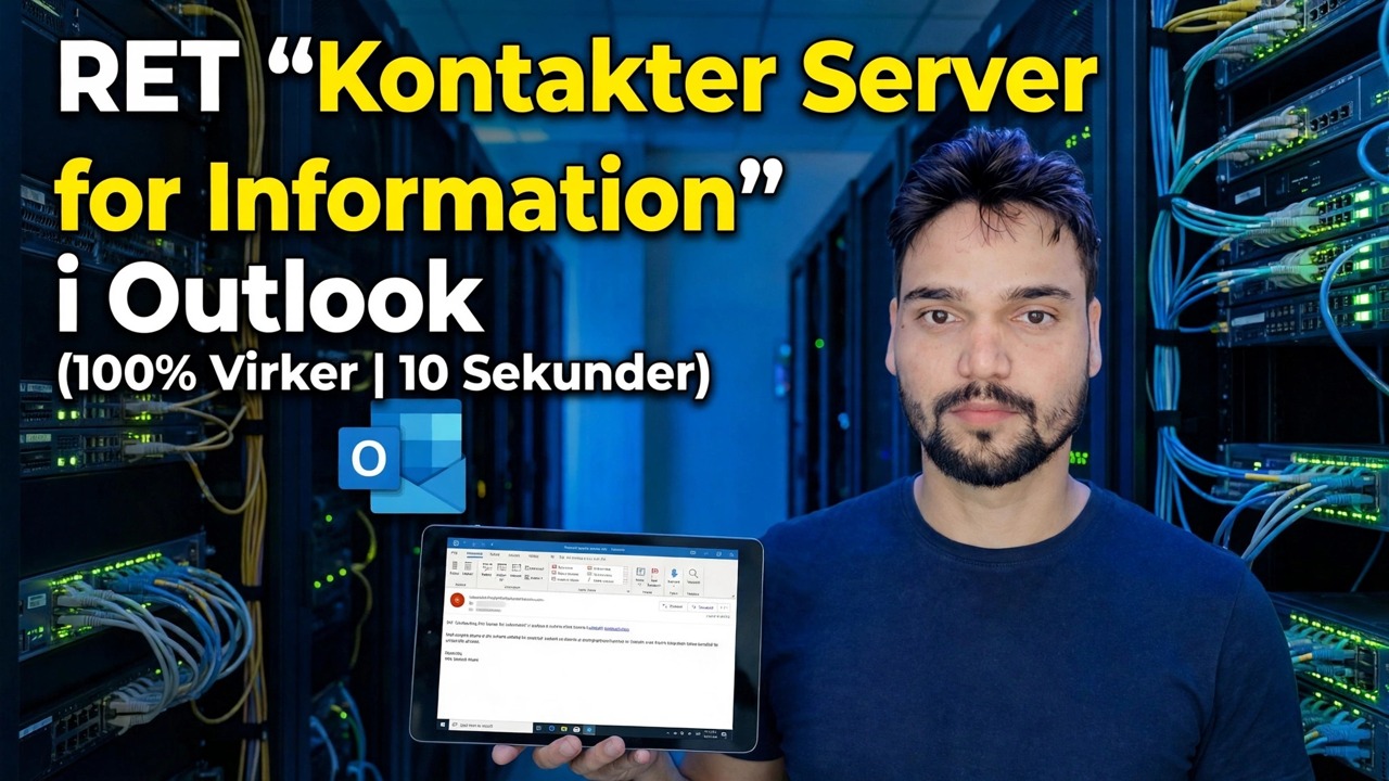 Ret "Kontakt serveren for information" i Outlook