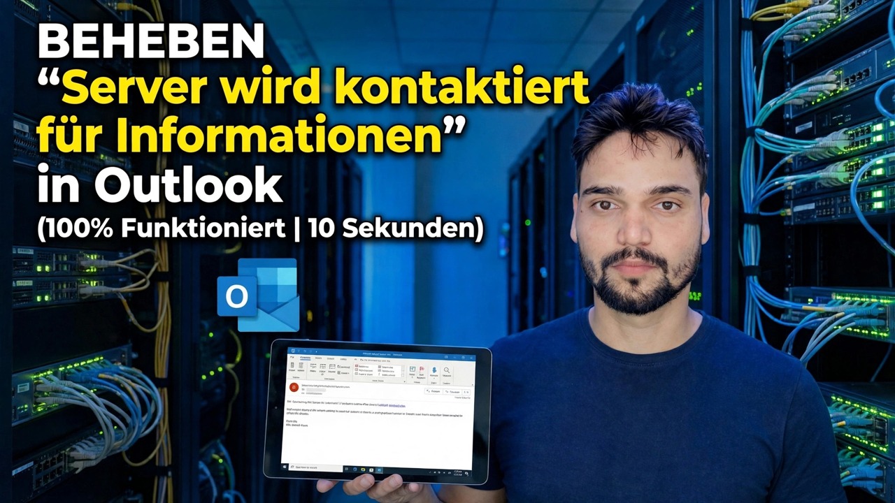 Behebung des Problems „Kontaktieren des Servers für Informationen“ in Outlook