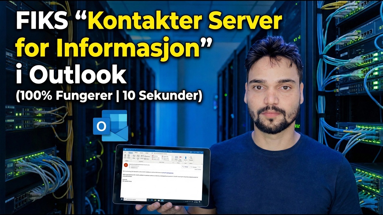 Fiks "Kontakte serveren for informasjon" i Outlook