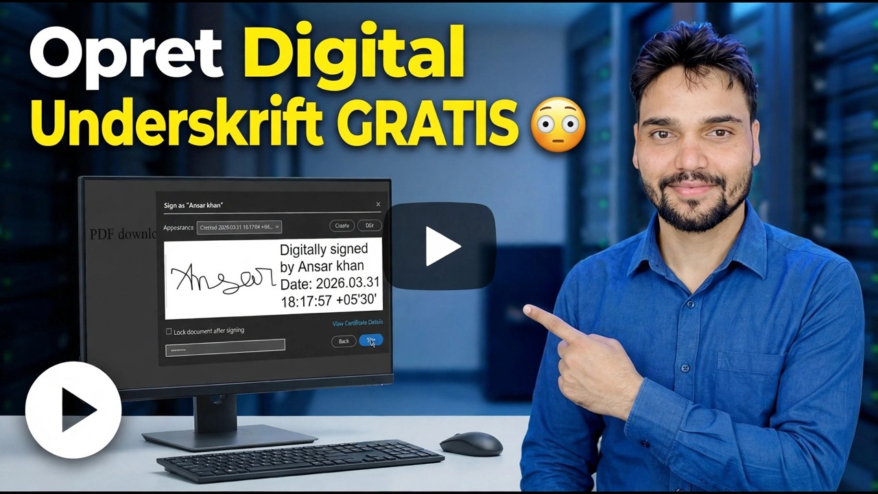 Opret digital signatur GRATIS 😳 Signér enhver PDF på få sekunder!