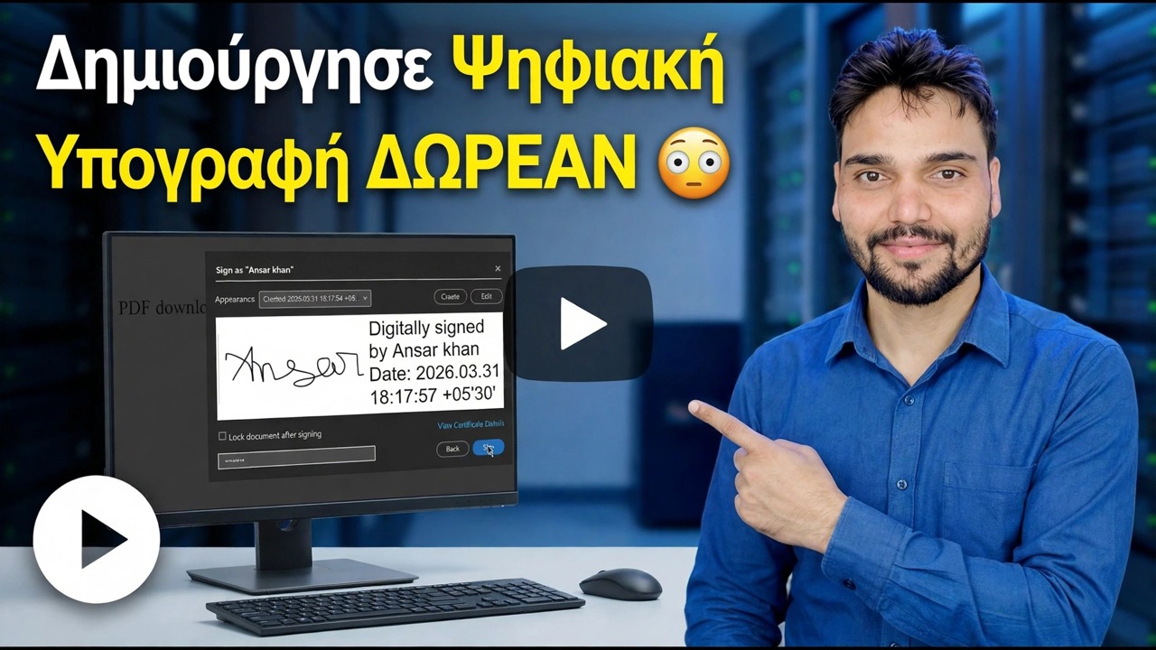 Δημιουργήστε ψηφιακή υπογραφή ΔΩΡΕΑΝ 😳 Υπογράψτε οποιοδήποτε PDF σε δευτερόλεπτα!