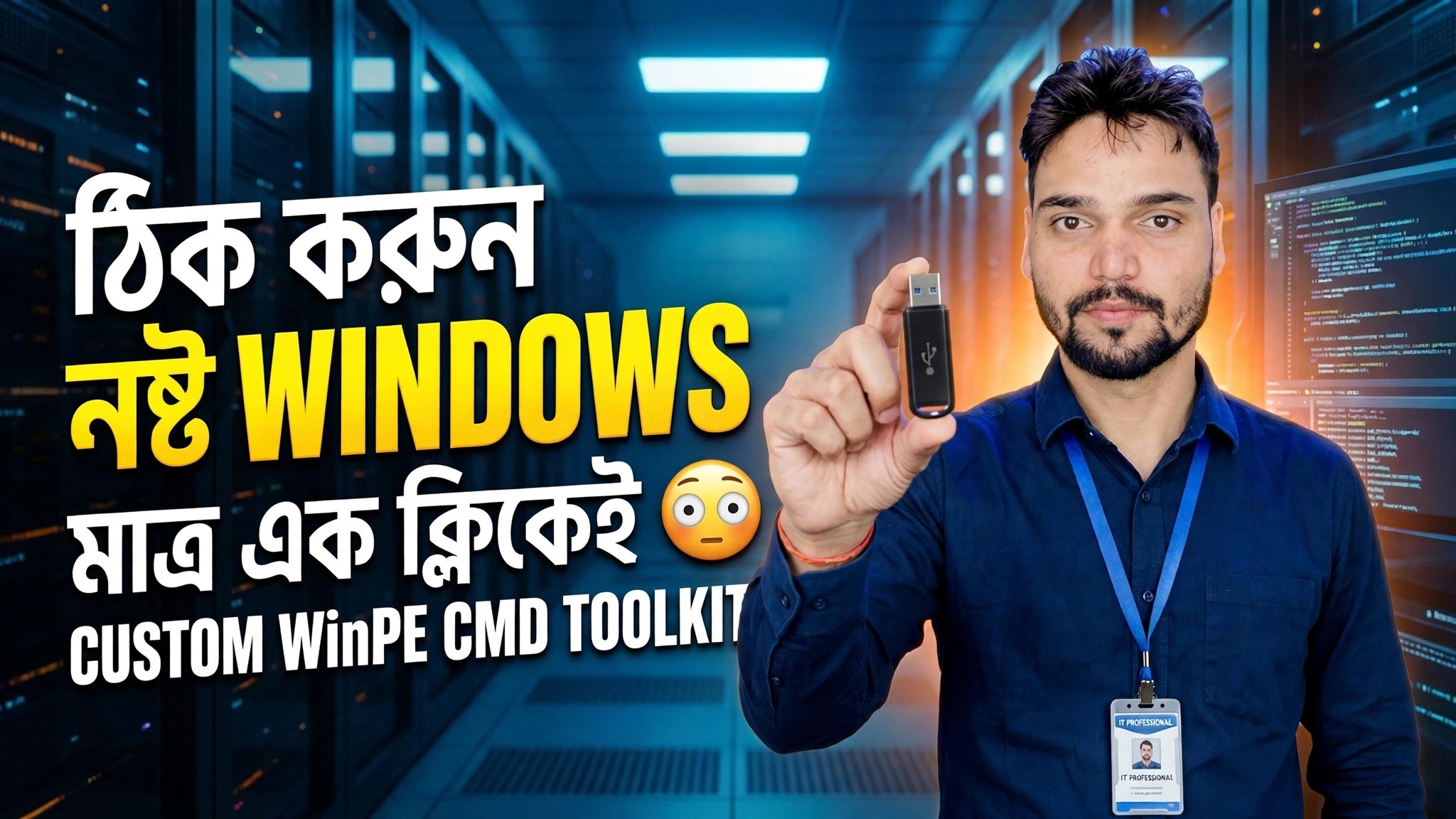 এক ক্লিকে নষ্ট উইন্ডোজ ঠিক করুন 😳 কাস্টম WinPE CMD টুলকিট