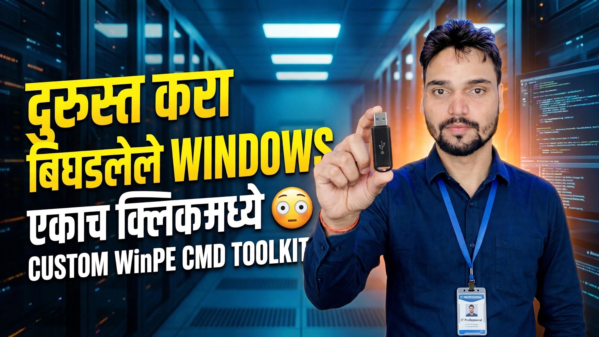 एका क्लिकमध्ये दूषित विंडोजचे निराकरण करा 😳 कस्टम WinPE CMD टूलकिट