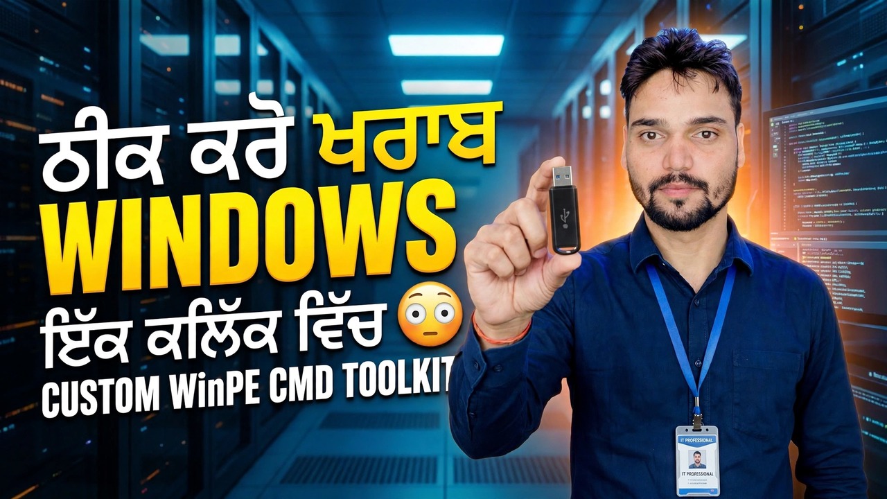 ਖਰਾਬ ਵਿੰਡੋਜ਼ ਨੂੰ ਇੱਕ ਕਲਿੱਕ ਵਿੱਚ ਠੀਕ ਕਰੋ 😳 ਕਸਟਮ WinPE CMD ਟੂਲਕਿੱਟ