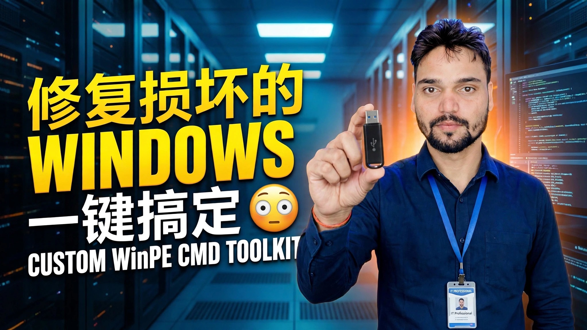 一键修复损坏的 Windows 😳 自定义 WinPE CMD 工具包