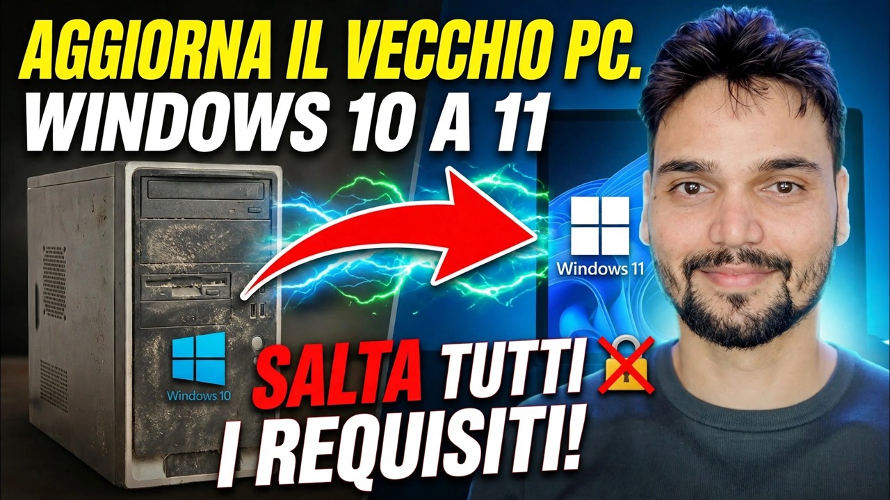 Aggiorna Windows 10 a Windows 11 con un clic 🔥 TPM e bypass dei requisiti