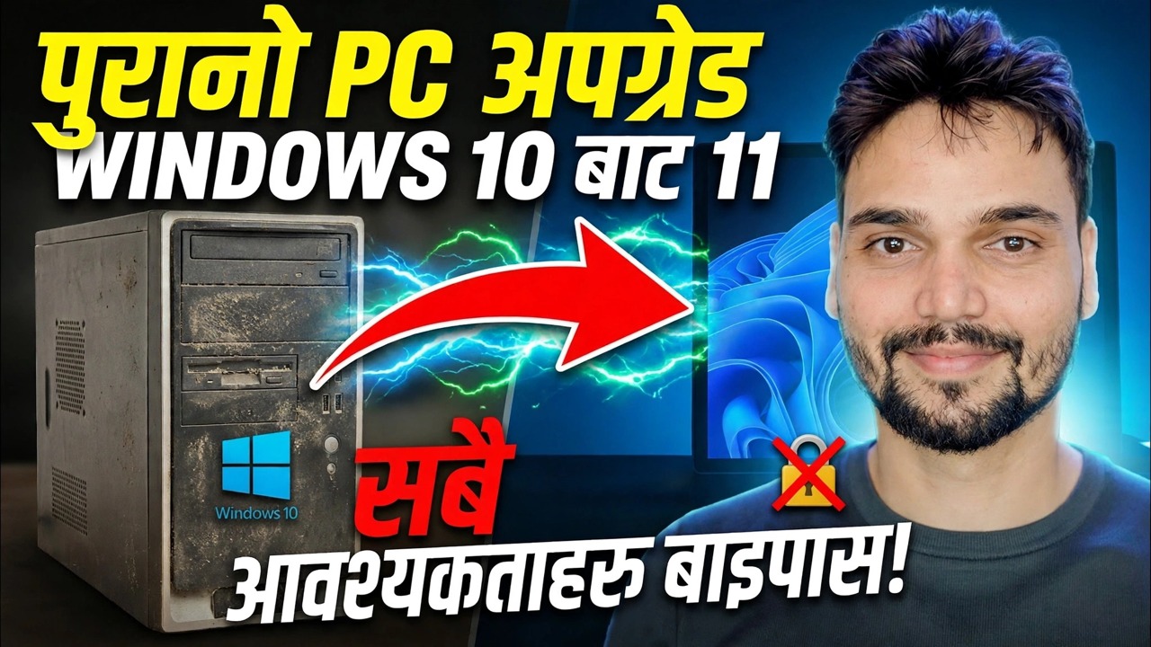 Windows 10 लाई Windows 11 मा एक क्लिकमा अपग्रेड गर्नुहोस् 🔥 TPM र आवश्यकताहरू बाइपास