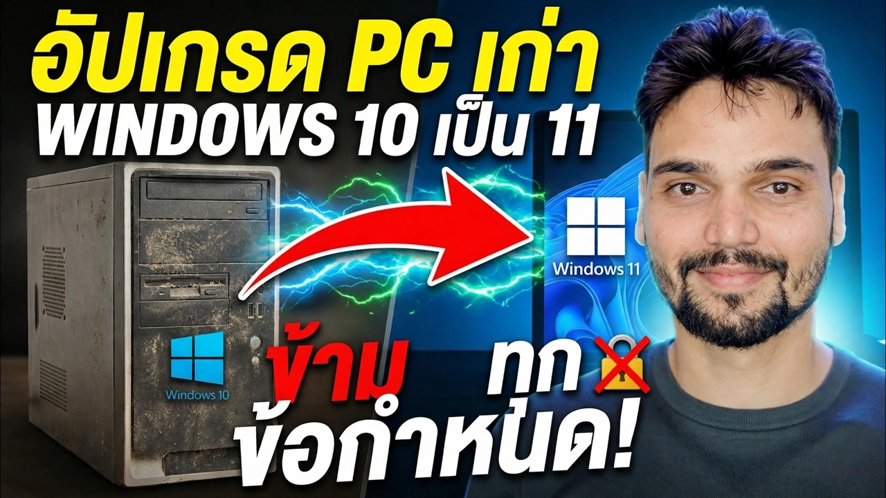 อัปเกรด Windows 10 เป็น Windows 11 ในคลิกเดียว 🔥 TPM & Requirements Bypass