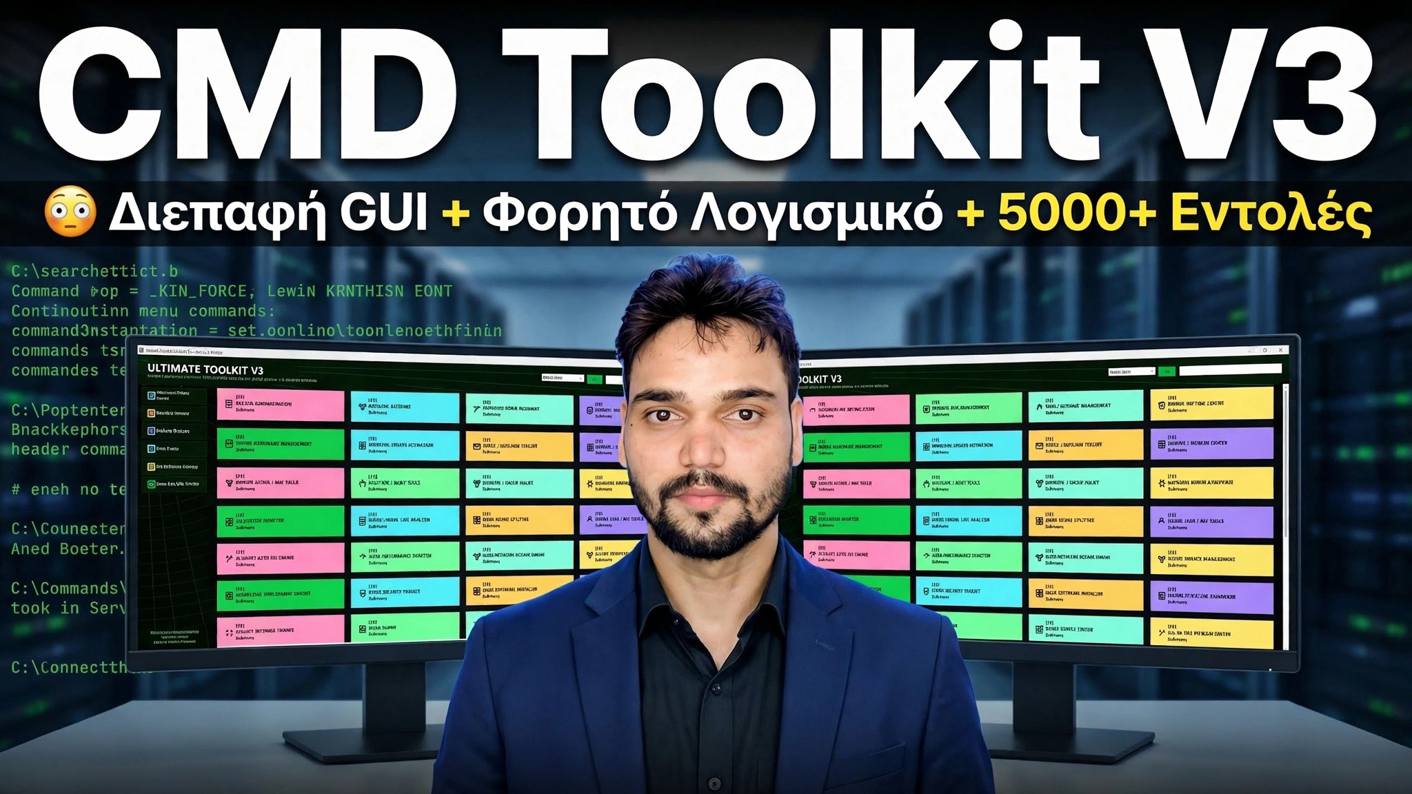 CMD Toolkit V3 😳 Διεπαφή GUI + Φορητό λογισμικό + 5000+ εντολές