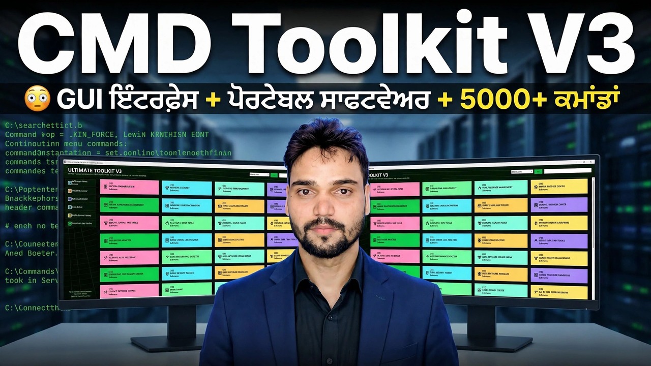 CMD ਟੂਲਕਿਟ V3 😳 GUI ਇੰਟਰਫੇਸ + ਪੋਰਟੇਬਲ ਸੌਫਟਵੇਅਰ + 5000+ ਕਮਾਂਡਾਂ
