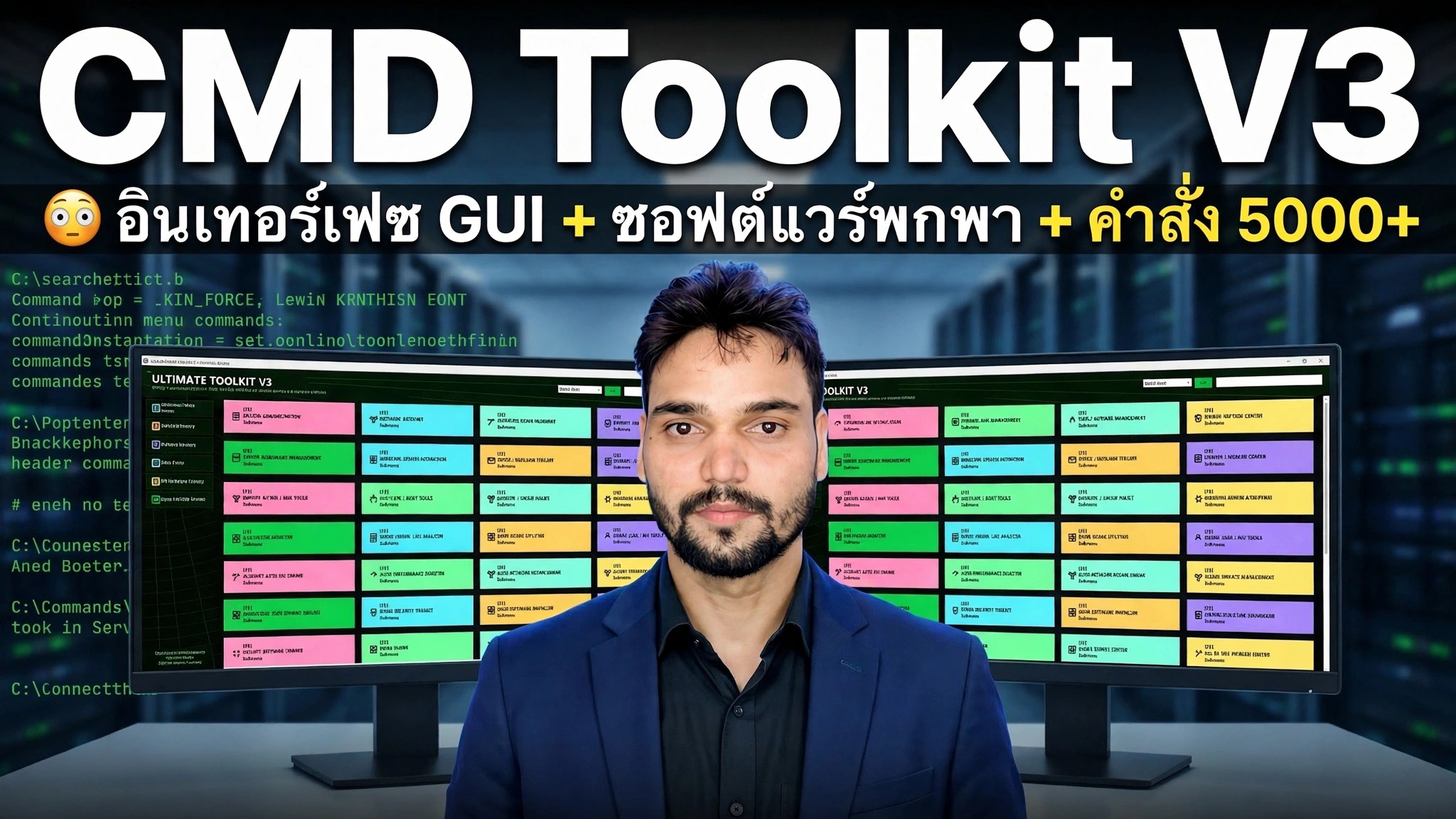 CMD Toolkit V3 😉 อินเทอร์เฟซ GUI + ซอฟต์แวร์พกพา + คำสั่งมากกว่า 5,000 รายการ