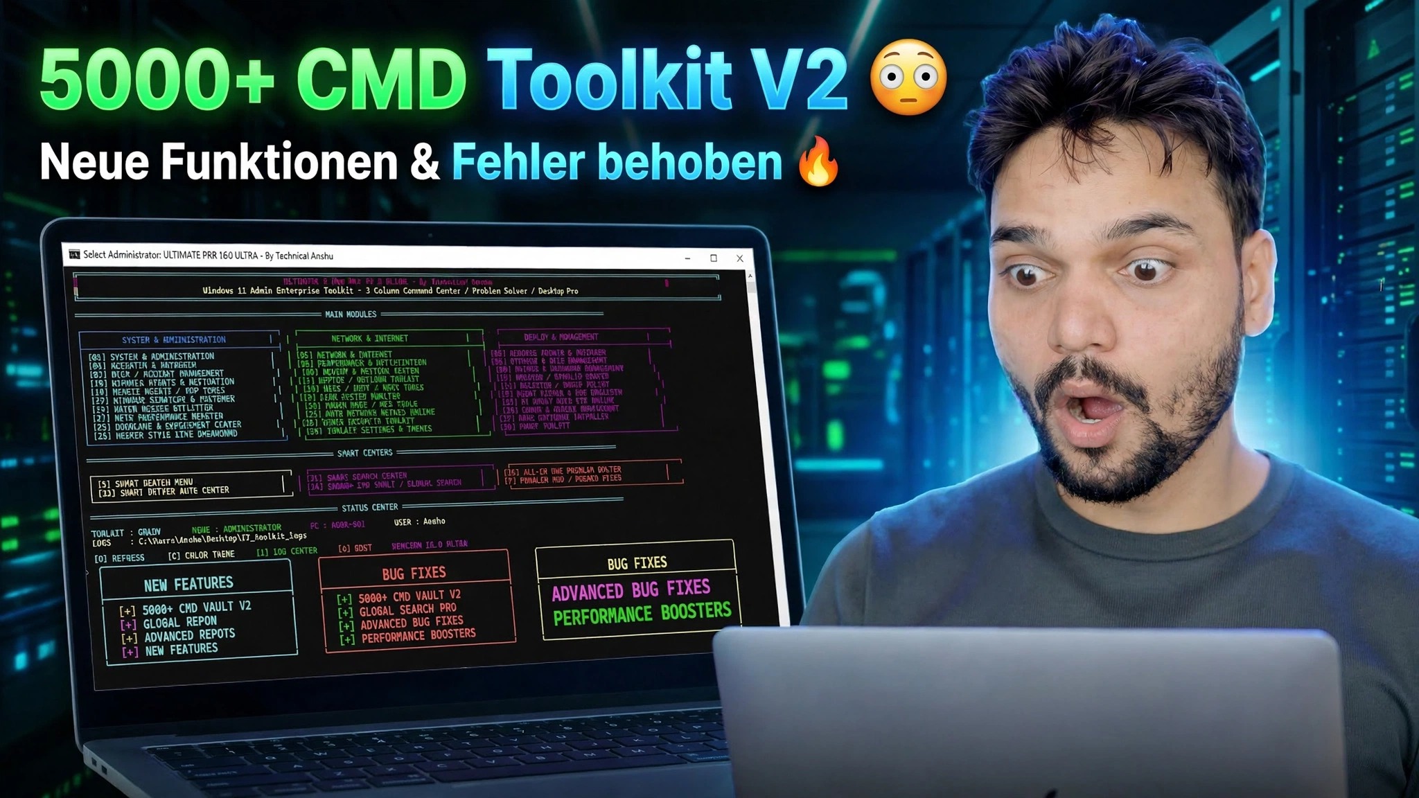 Über 5000 CMD Toolkit V2 😳 Neue Funktionen hinzugefügt und Fehler behoben 🔥