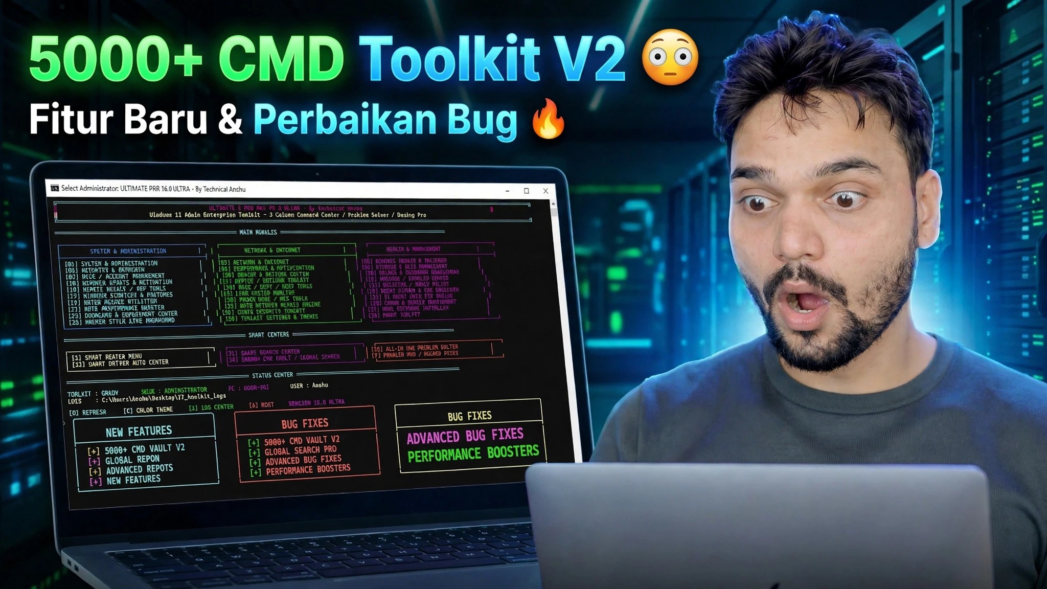 5000+ CMD Toolkit V2 😳 Menambahkan Fitur Baru & Memperbaiki Bug 🔥