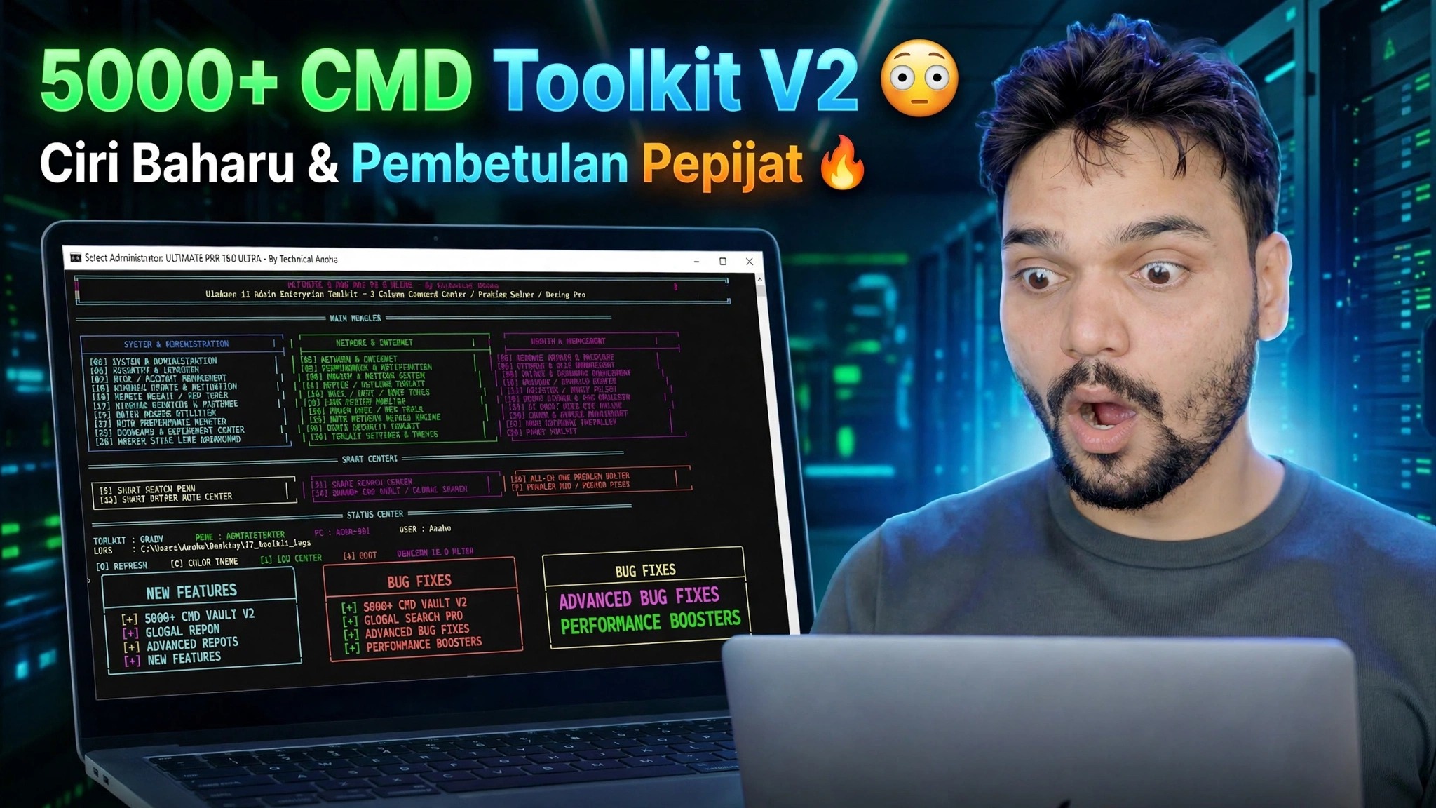 5000+ CMD Toolkit V2 😳 Menambah Ciri Baharu & Pepijat Dibetulkan 🔥