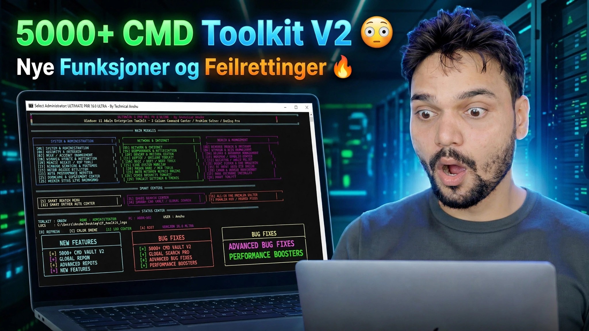 5000+ CMD Toolkit V2 😳 Lagt til nye funksjoner og fikset feil 🔥