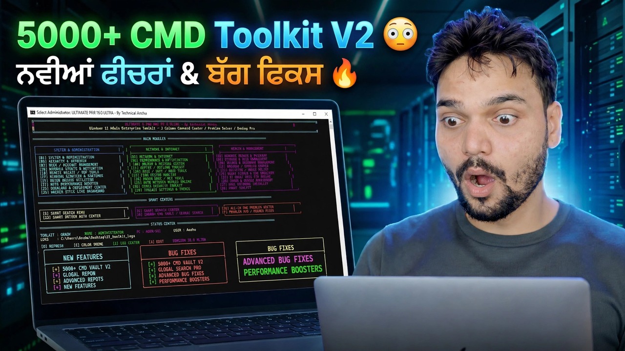 5000+ CMD Toolkit V2 😳 ਨਵੀਆਂ ਵਿਸ਼ੇਸ਼ਤਾਵਾਂ ਸ਼ਾਮਲ ਕੀਤੀਆਂ ਗਈਆਂ ਅਤੇ ਬੱਗ ਠੀਕ ਕੀਤੇ ਗਏ 🔥