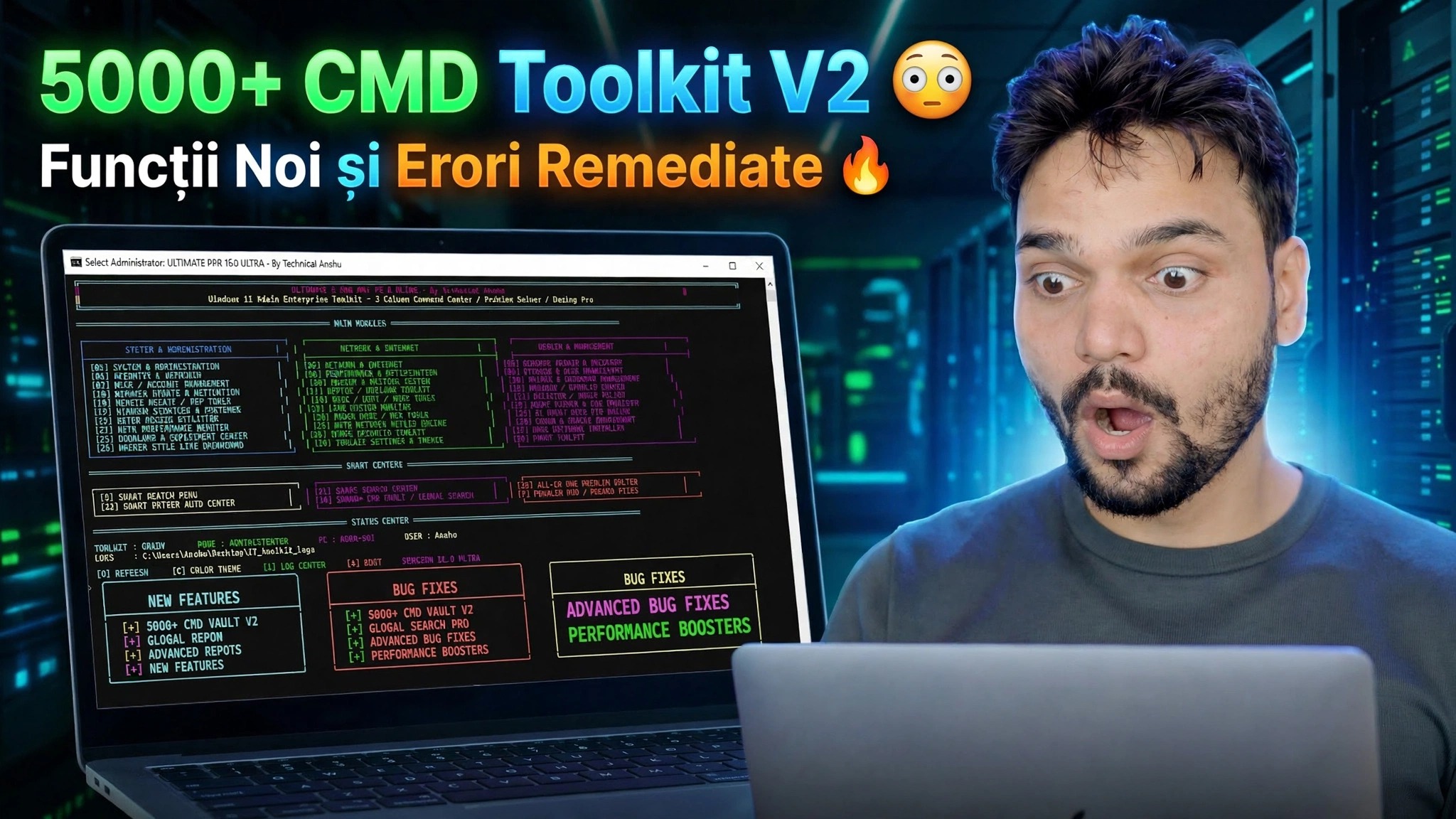 Peste 5000 CMD Toolkit V2 😳 Au fost adăugate funcții noi și erori remediate 🔥