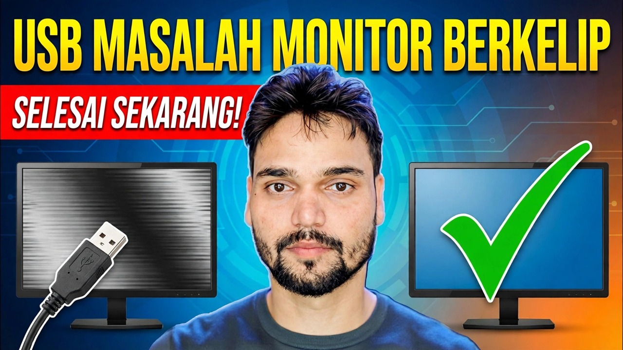 Pembetulan Isu Kelip Monitor 😳 Masalah Kuasa USB Selesai (Tipu SMP / Penyesuai)