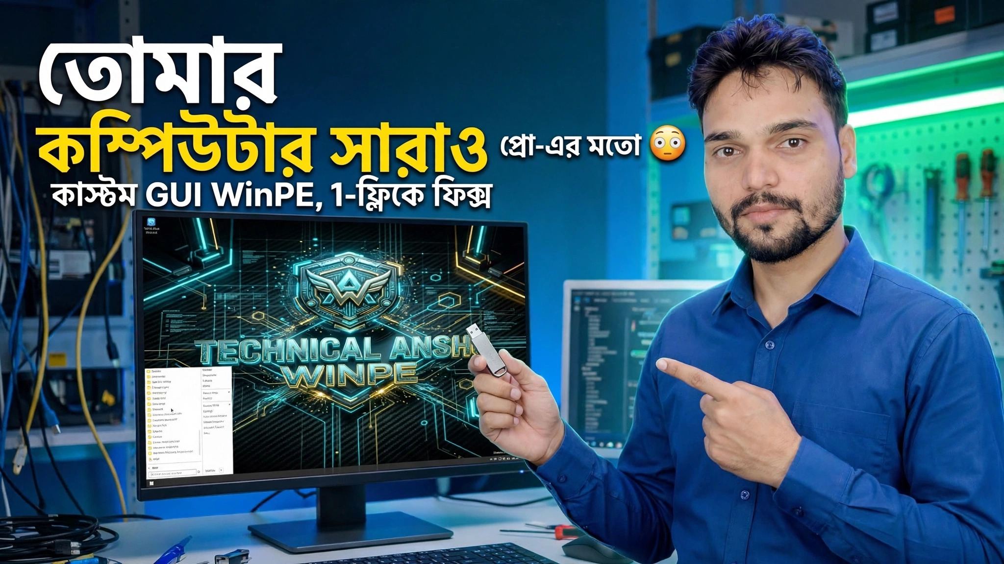 1-ক্লিক ফিক্সের সাথে আপনার কম্পিউটারটিকে একজন পেশাদারের মতো মেরামত করুন 😳 কাস্টম GUI WinPE