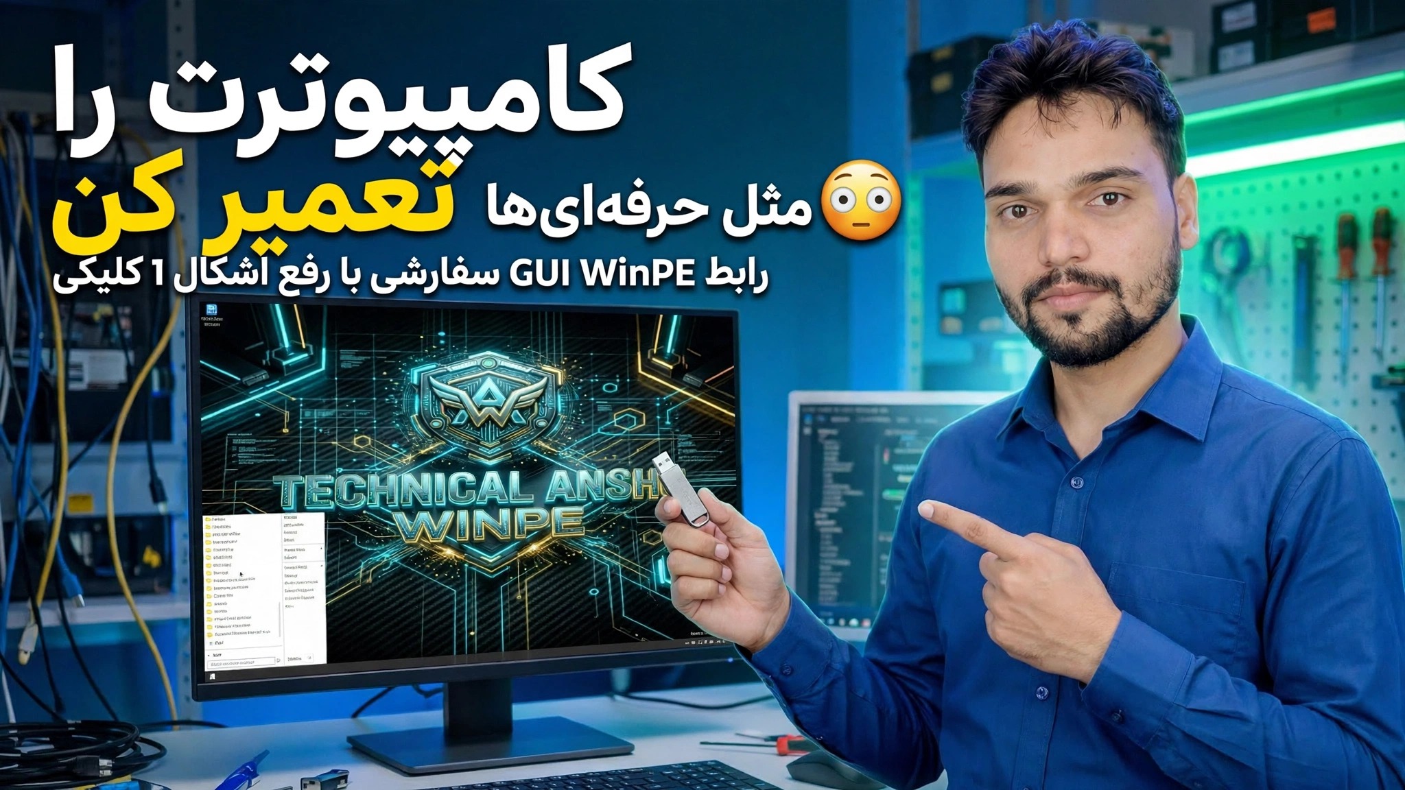 کامپیوتر خود را مانند یک حرفه ای تعمیر کنید 😳 رابط کاربری گرافیکی سفارشی WinPE با رفع 1 کلیک