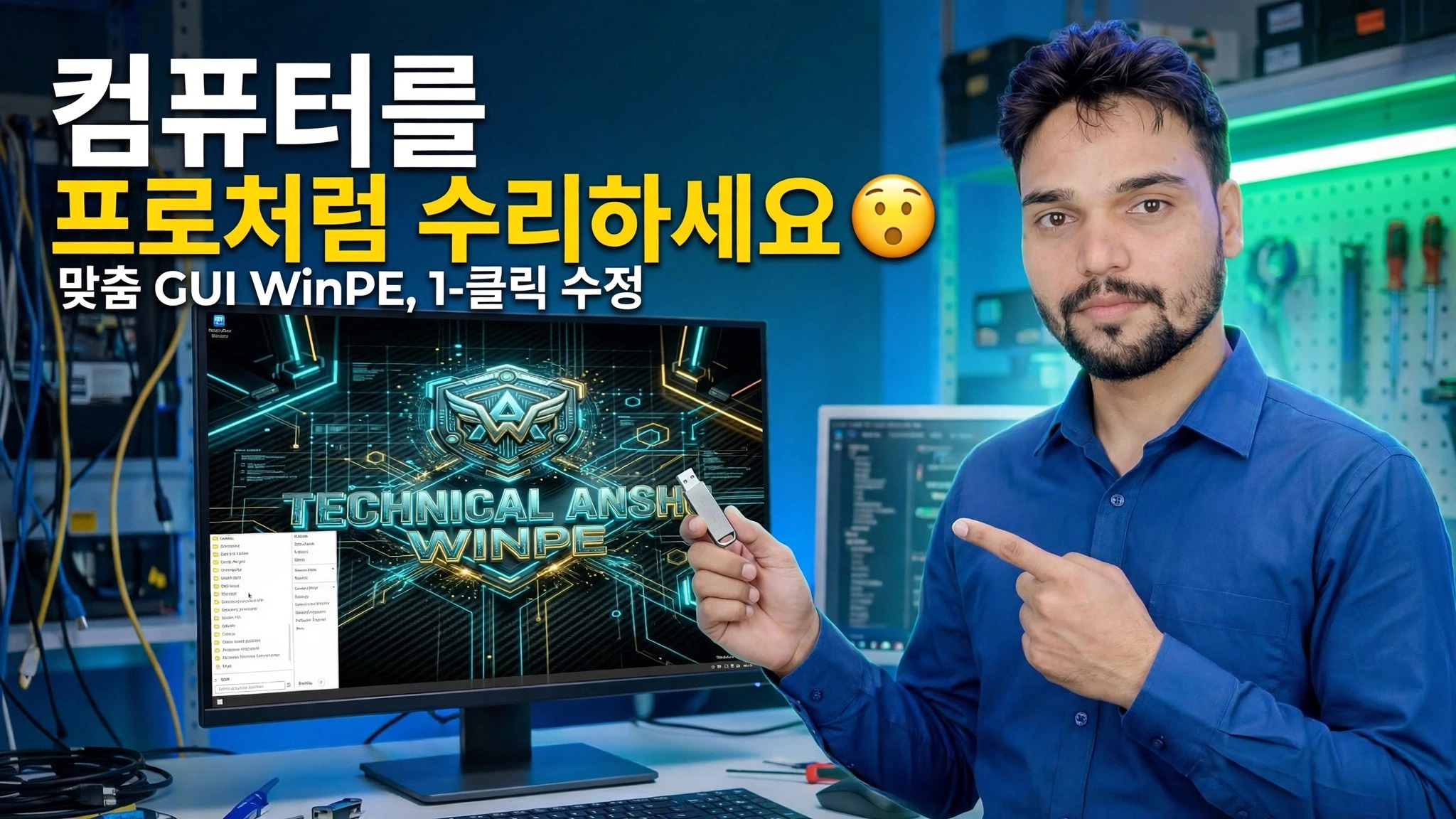 전문가처럼 컴퓨터 수리 😳 원클릭 수정 기능을 갖춘 맞춤형 GUI WinPE