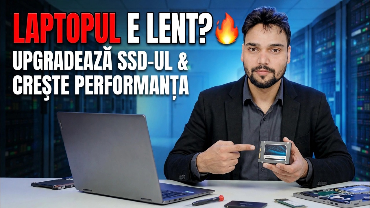 Upgrade SSD pentru laptop 🔥 Performanță mai rapidă în câteva minute!