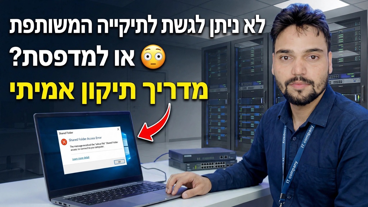 לא מצליח לגשת לתיקייה או למדפסת משותפת? 😳 מדריך תיקון אמיתי