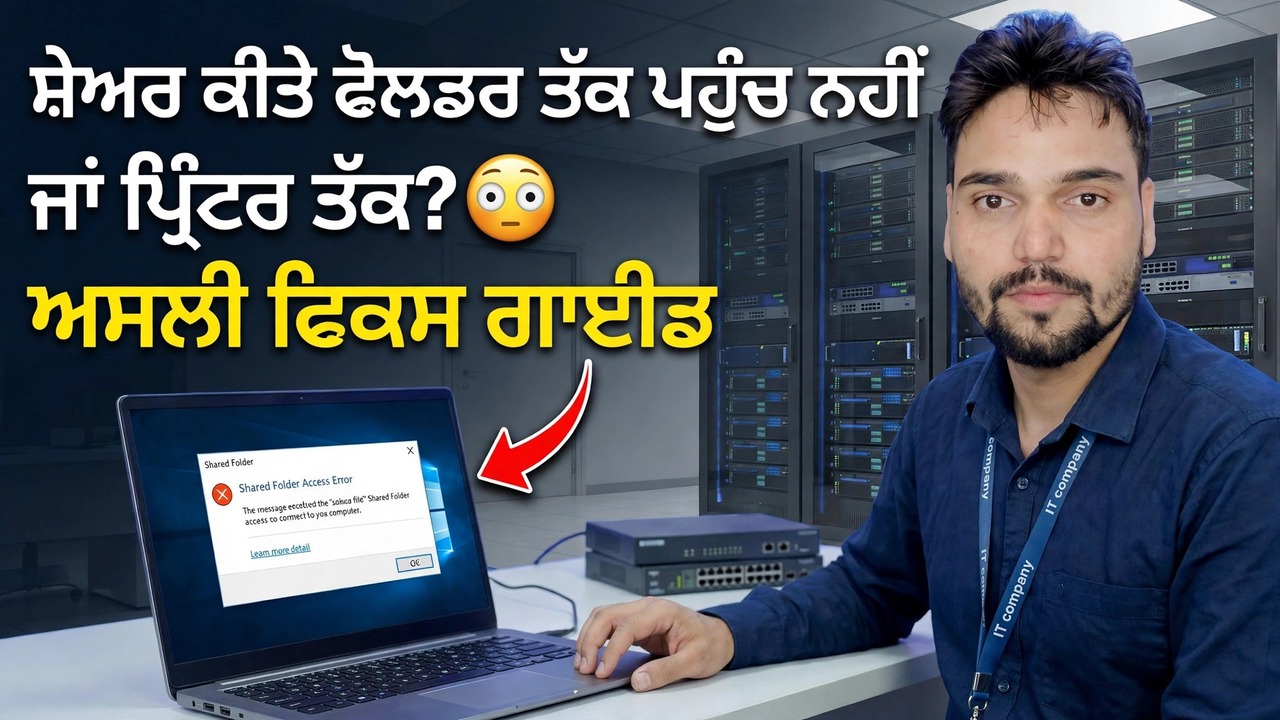 ਸ਼ੇਅਰਡ ਫੋਲਡਰ ਜਾਂ ਪ੍ਰਿੰਟਰ ਤੱਕ ਪਹੁੰਚ ਨਹੀਂ ਕਰ ਸਕਦੇ? 😳 ਅਸਲ ਫਿਕਸ ਗਾਈਡ