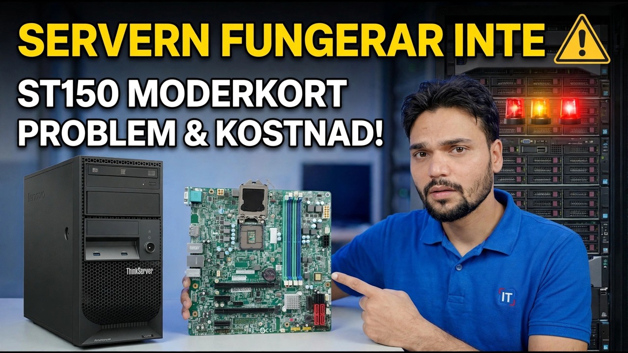 Lenovo ST150 moderkort dött? 😳 Pris & fixguide!
