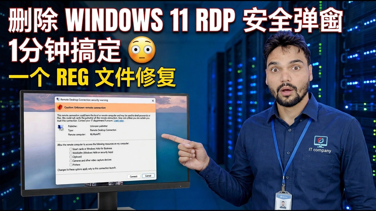 Remove Windows 11 RDP Security Popup in 1 Minute 😳 One REG File Fix