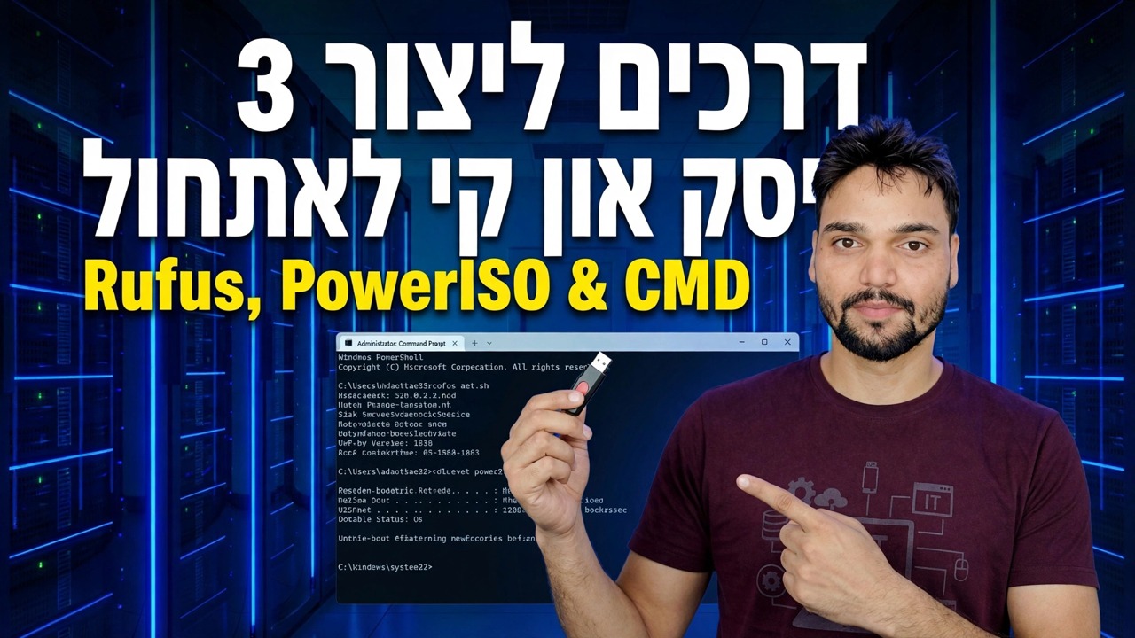 צור כונן USB הניתן לאתחול עם Rufus & PowerISO - כלים בחינם
