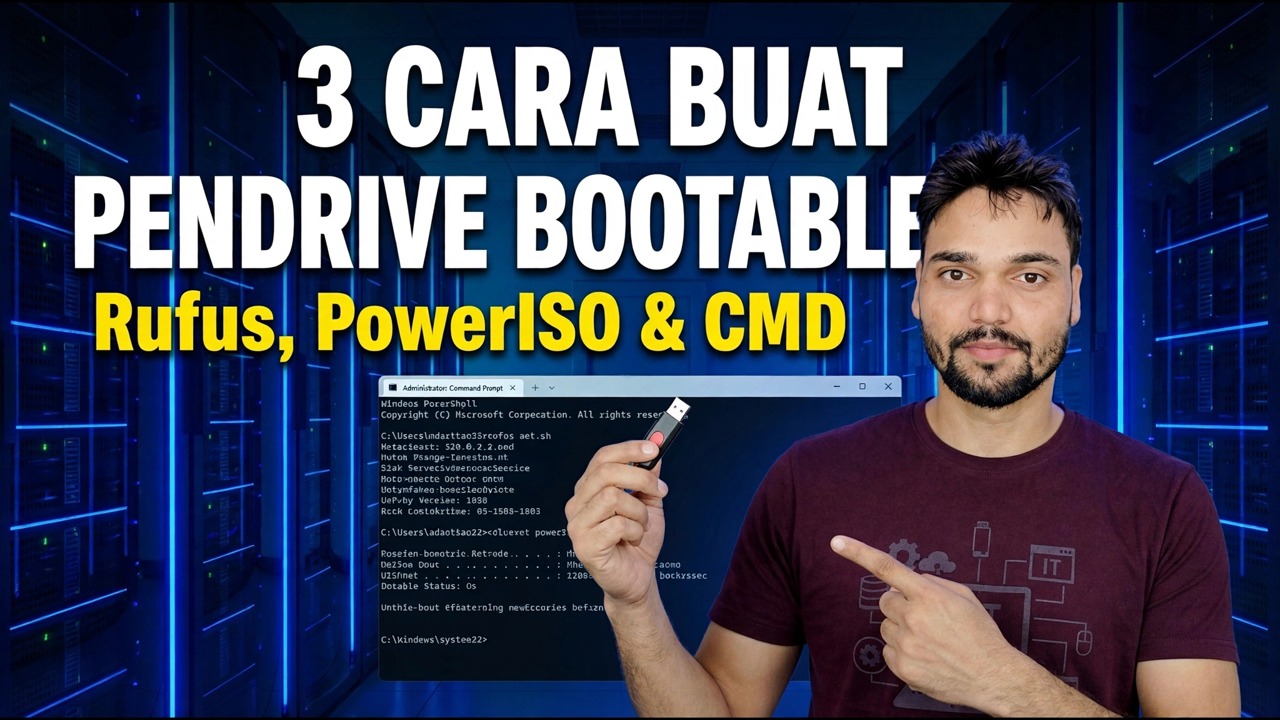 Cipta Pemacu USB Boleh But dengan Rufus & PowerISO – Alat Percuma