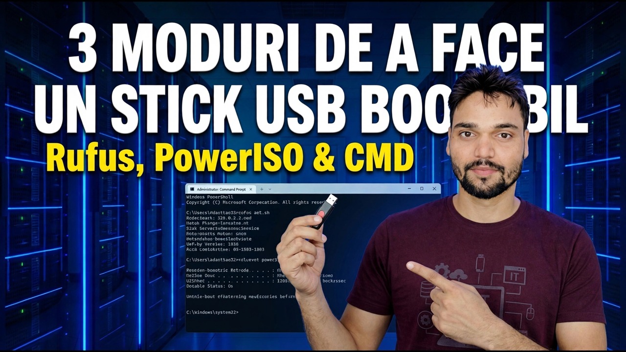 Creați o unitate USB bootabilă cu Rufus și PowerISO – Instrumente gratuite