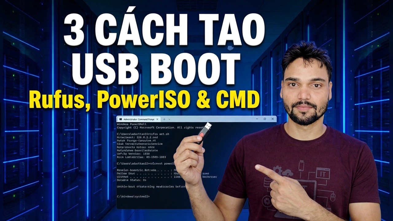 Tạo ổ USB có khả năng khởi động với Rufus & PowerISO – Công cụ miễn phí