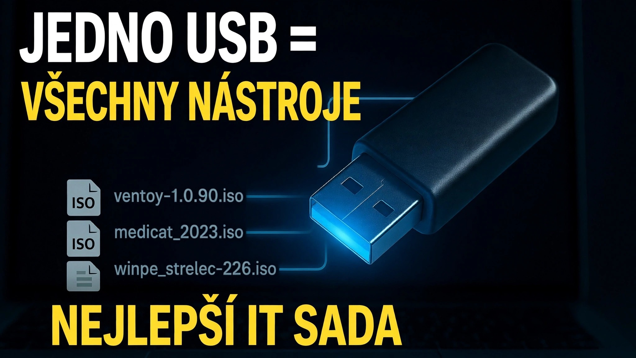 Jedno USB = všechny nástroje ⚠️ Ventoy + MediCat + Strelec + Gandalf