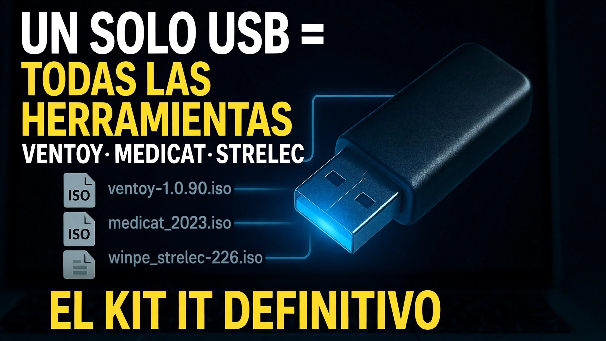 Un USB = Todas las herramientas ⚠️ Ventoy + MediCat + Strelec + Gandalf